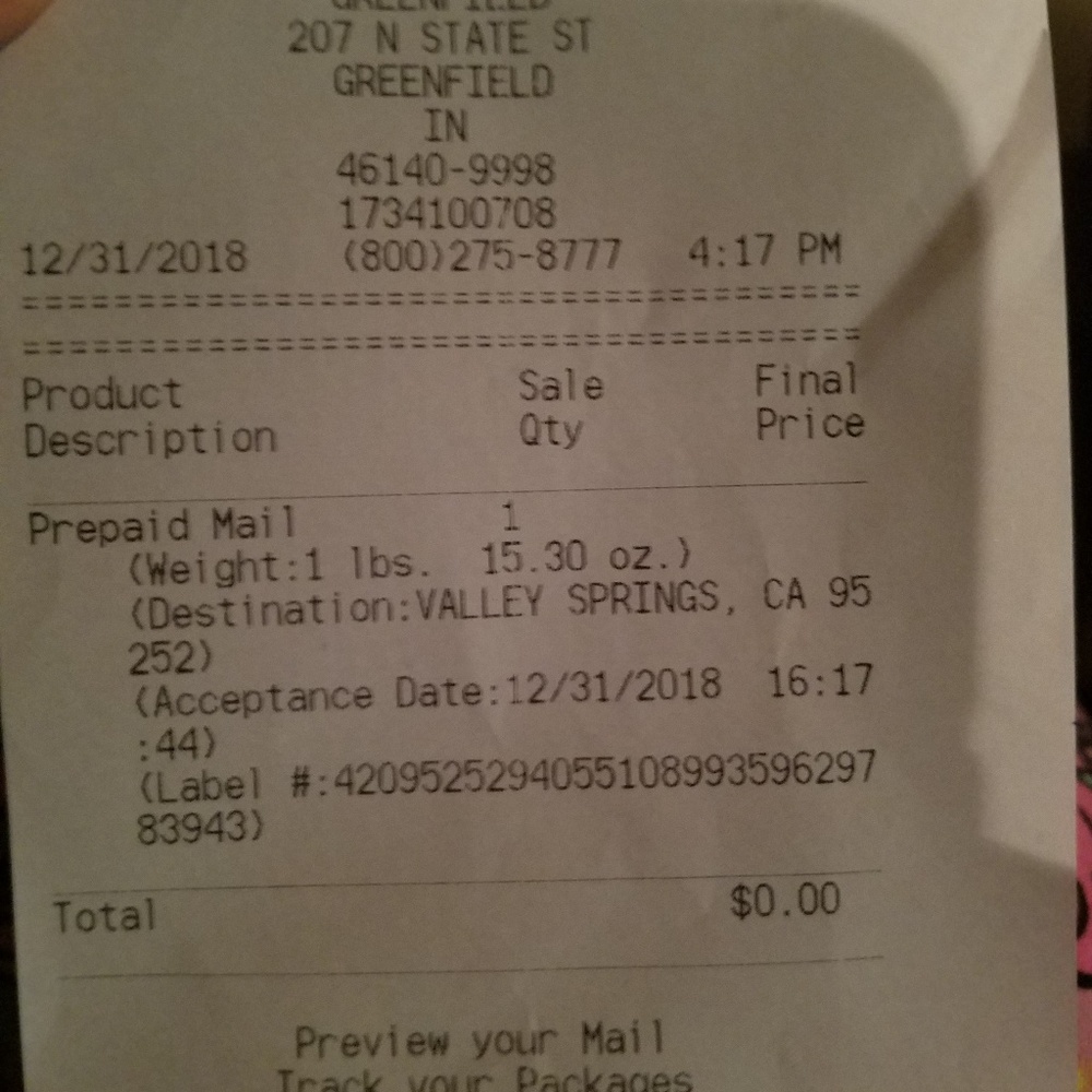 Proof of shipping